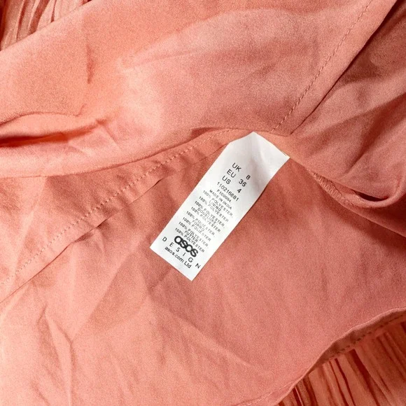 ASOS DESIGN Plisse Mini Dress Puff Sleeve‎ in Rose S Babydoll - Picture 5 of 7